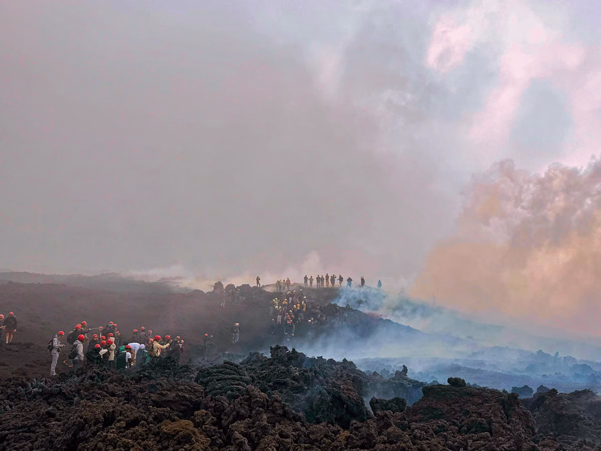 etna lava flow trekking